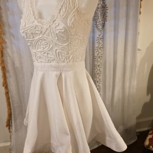 Luxxel Ivory Lace Mini Dress